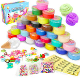 YCFUN 30 Pack Butter Slime Kit for Girls Boys, Kids Party Favors, Stress Relief Toy for Tollders Kids, Educational Slime Toys Prize for Birthday Gifts